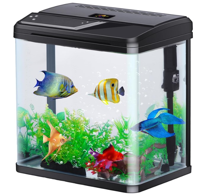 4 Gallon Aquarium Starter Kit Small Glass Betta Fish Tank